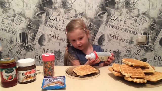 ?Венские вафли видео рецепт?Viennese Wafers.Belgian Waffles. Recipe.Nutella.Whipped Cream.Сливки?