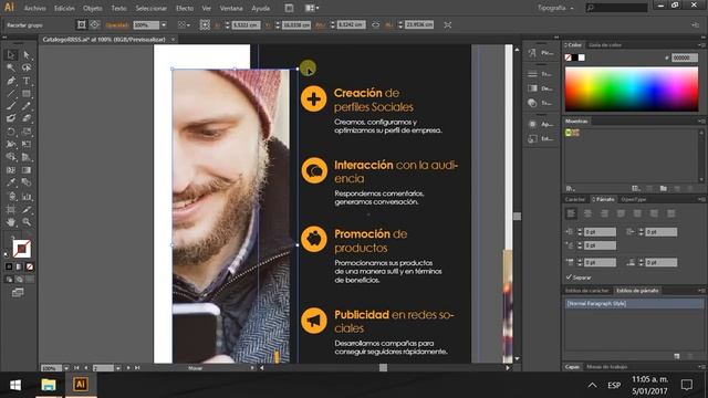 Cómo MODIFICAR TEXTO e IMÁGENES en una plantilla de ILLUSTRATOR y guardar en pdf (Principiantes) смотреть онлайн