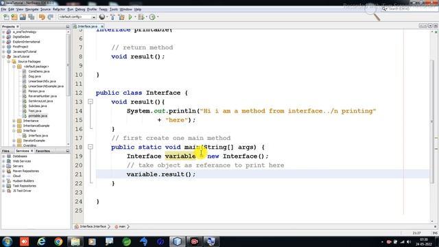 Interface in java || Example || core java Tutorial смотреть онлайн