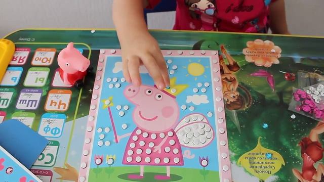 Свинка Пеппа Аппликация из страз и пайеток . Applique for kids Peppa Pig смотреть онлайн