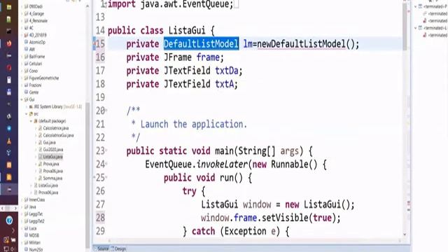Java GUI - JList смотреть онлайн