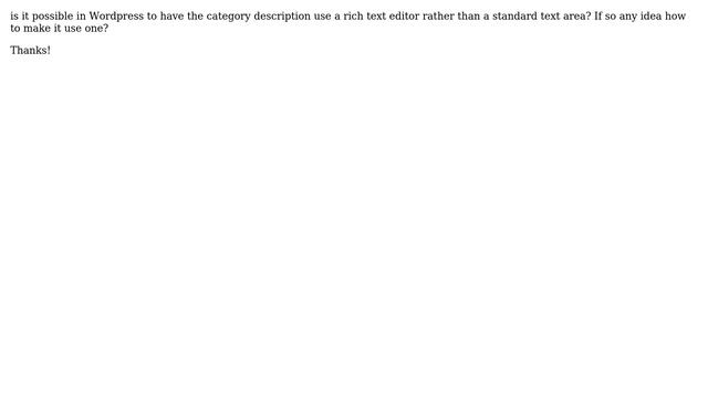 Wordpress: Using a rich text editor for category description? смотреть онлайн