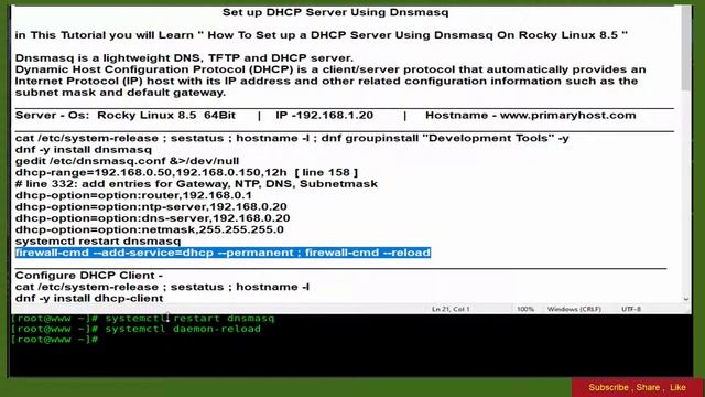 Set up DHCP Server Using Dnsmasq смотреть онлайн