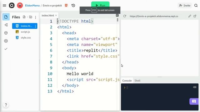 Share project in Repl.it смотреть онлайн
