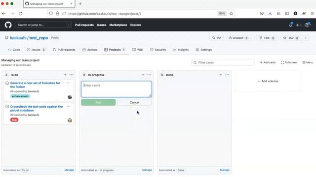 042c Creating cards in a GitHub project смотреть онлайн