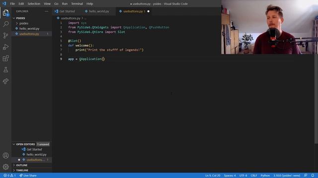 Python - PySide6 Using Buttons