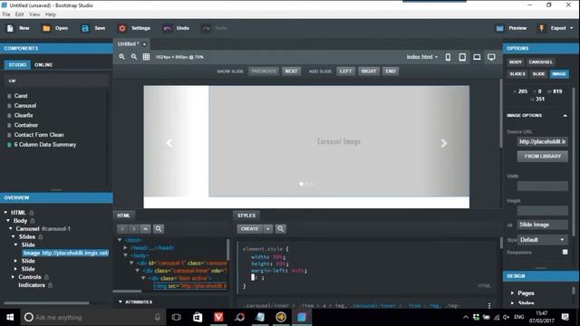Changing the size of a Carousel in Bootstrap Studio смотреть онлайн