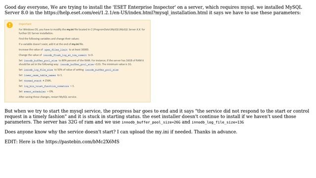 MySQL service stuck at starting after increasing 'innodb_log_file_size' смотреть онлайн