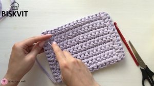 Корзинка крючком из трикотажной пряжи