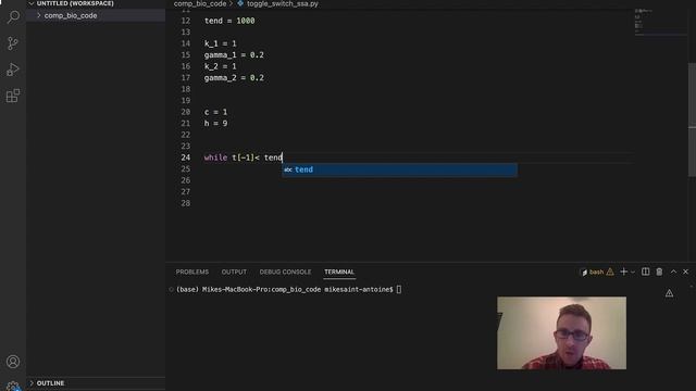 Toggle Switch Gene Regulation (Stochastic Simulation in Python) смотреть онлайн