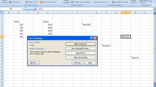 30 Excel 2007 Formula Tab Formula Auditing