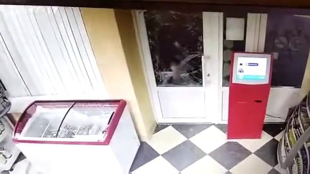 Грабитель разбил стекло на двери в магазин и пробрался внутрь. смотреть онлайн