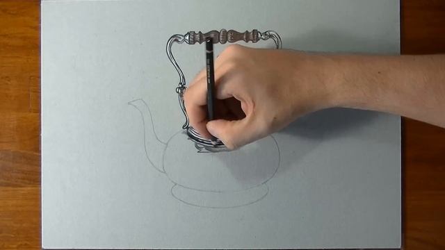 Drawing a crazy realistic SILVER teapot смотреть онлайн