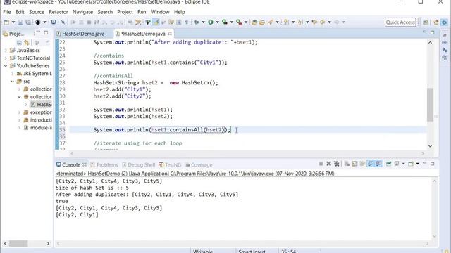 Set and HashSet in Java (Hindi) | Java collection framework смотреть онлайн