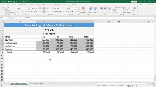 How to Align Text and Merge Cells in Microsoft Excel смотреть онлайн