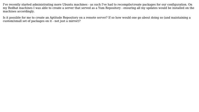 Ubuntu: How to create a Remote Aptitude/APT Repository? смотреть онлайн