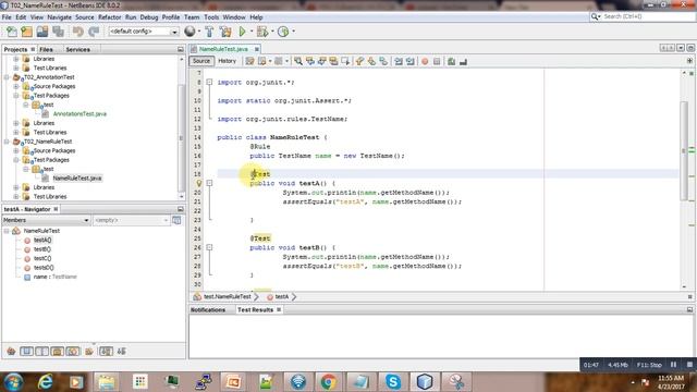 short introduction to testName rule in Junit. смотреть онлайн