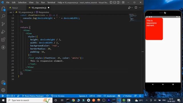 Making React Native App Responsive using Dimensions #12 || React Native Tutorial for Beginners смотреть онлайн