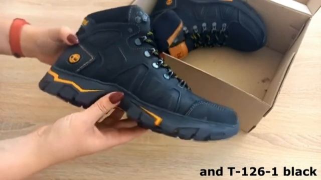 Мужские зимние кожаные ботинки Timberland Т126 Black чёрные смотреть онлайн