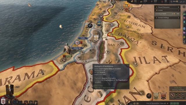 [2] Lord Balian of Ibelin Battles Saladin For Jerusalem! | CK III KOH RP (Kingdom of Jerusalem) смотреть онлайн
