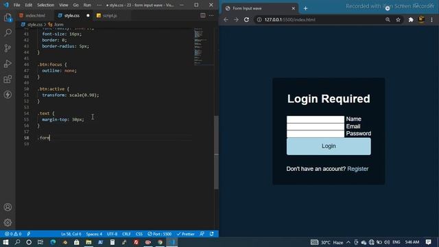 form input wave using HTML CSS and JavaScript | Watch Now | Step by Step code смотреть онлайн