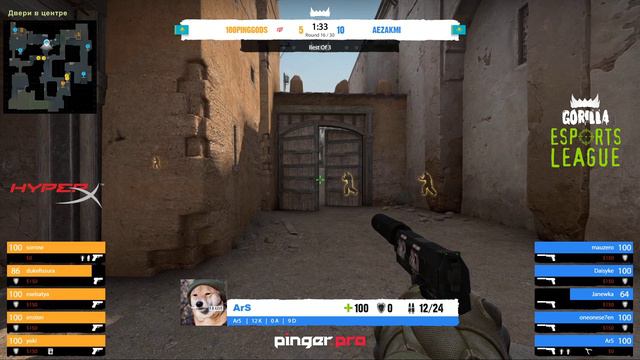 Gorilla Esports League Contenders Season 2. CSGO. Grand-Final: 100pingGODs vs AEZAKMI смотреть онлайн