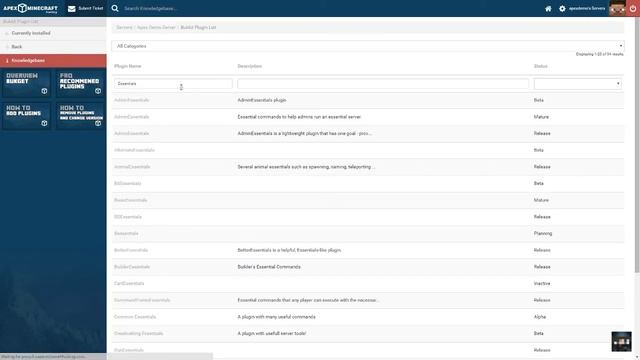 Bukget Plugins Manager Overview At Apex Minecraft Hosting