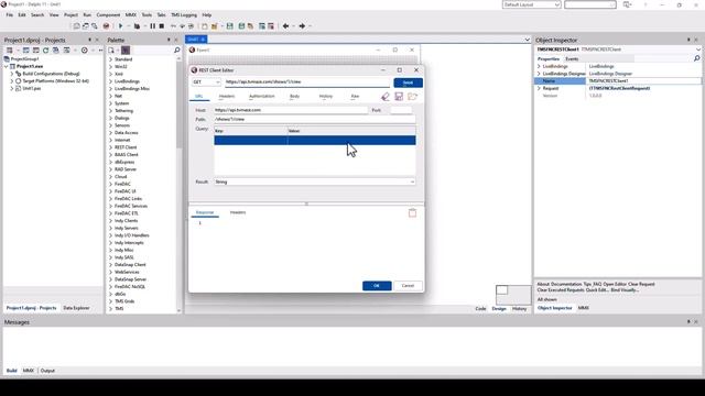 Configure & test your REST request in Delphi with TMSFNCRESTClient. смотреть онлайн