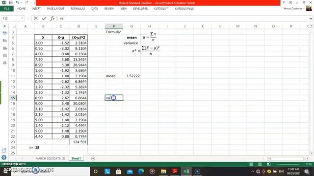 Computing Variance and Standard Deviation (Manual & Excel) смотреть онлайн