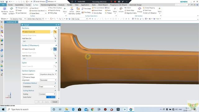 Reverse Engineering In NX Unigraphics CAR Bumper Design (Scanning Data STL+Alignment+modeling)