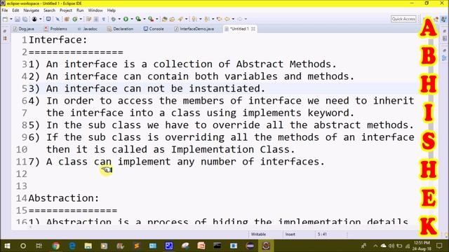 Interfaces in Java in Telugu by Kotha Abhishek смотреть онлайн