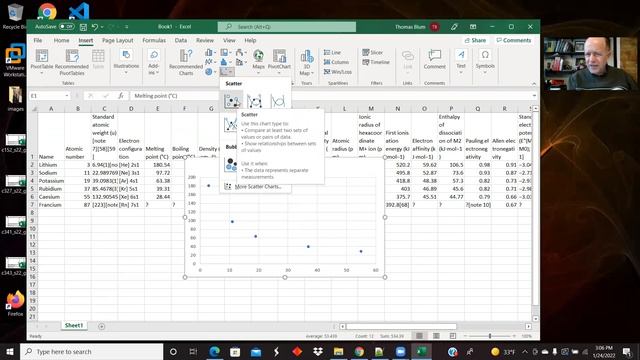 Excel: XY-Scatter Demo -- Comparing R-squared values for different fits Alkali Metal Melting Points смотреть онлайн