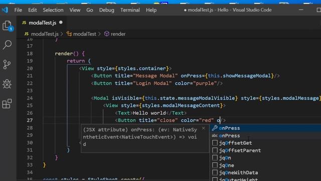 Modal in React-native смотреть онлайн