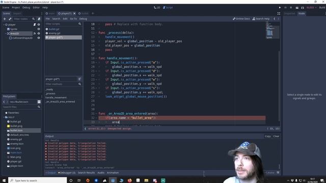GODOT Collision Detection Tutorial, bullets hurt player (Benzfil) смотреть онлайн