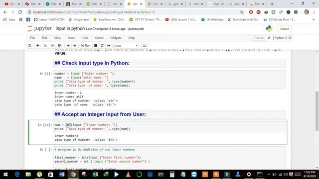 19th Video Python Input Method using jupyter notebook by Atif Masih смотреть онлайн