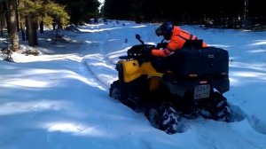 Стелс гепард 800 ,Stels Guepard 800  с лебедкой в снегу