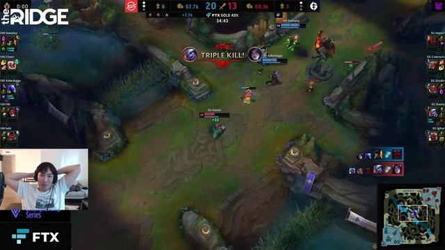 Doublelift Sneaky & Meteos React To EG Danny Insane Tristana Play ( 100T vs EG ) смотреть онлайн