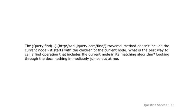 jQuery : Looking for jQuery find(..) method that includes the current node смотреть онлайн