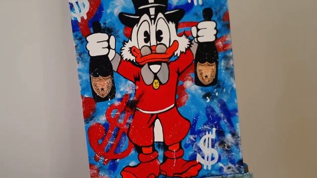 Картина на заказ Скрудж Макдак Дональд Дак х Акриловые краски, холст, ручная работа х Стрит-арт