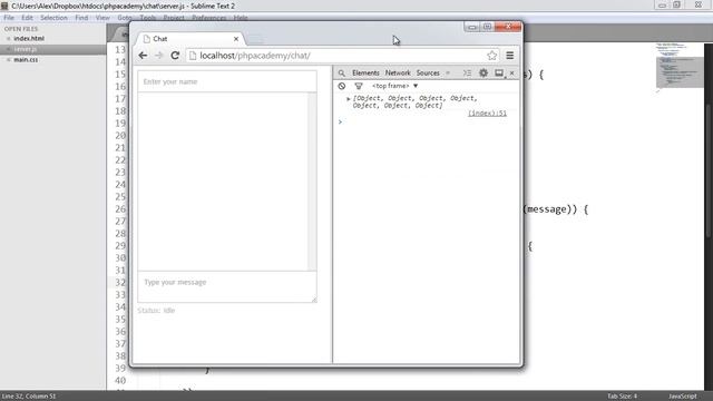 Node.js Real Time Chat: Output Chat Messages (Part 7/7) смотреть онлайн