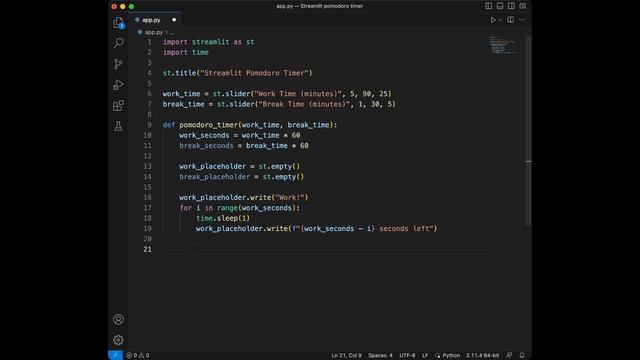 Create Your Own Pomodoro Timer App in Python Using Streamlit смотреть онлайн