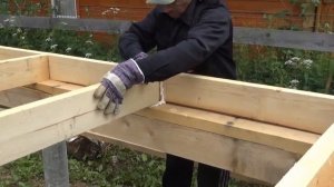 Строим маленький каркасный дом на сваях, для проживания, своими руками (ч. 7). Монтируем каркас пол