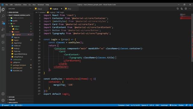 React Hooks Firebase Authentication With Google || Using React Material UI смотреть онлайн
