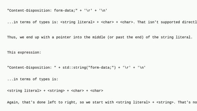 Rules for concatenating a CRLF (Carriage Return, Line Feed) to a std::string смотреть онлайн