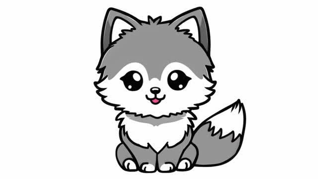 КАК ЛЕГКО НАРИСОВАТЬ СИМПАТИЧНОГО ВОЛКА 🐺 смотреть онлайн