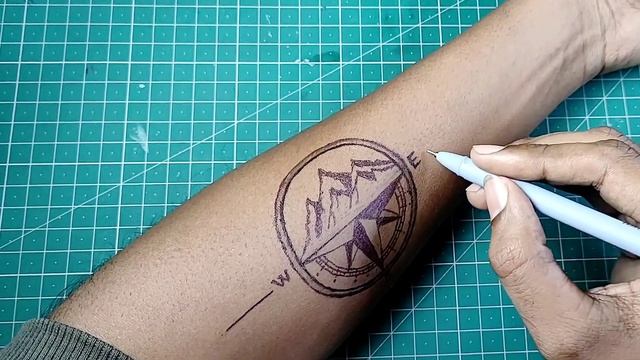 Compass Tattoo Making Ideas | Temporary Tattoo Making with Tricks | Broken Clock Tattoo #tattooart смотреть онлайн