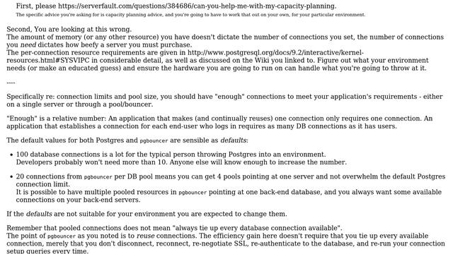 How to calculate max_connections for PostgreSQL and default_pool_size for pgbouncer? смотреть онлайн