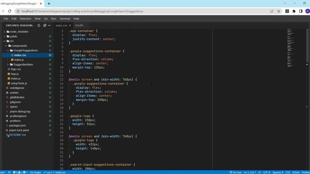 CODING PRACTICE 10 | DEBUGGING GOOGLE SEARCH SUGGESTIONS | REACT JS | CCBP 4.O | CCBP смотреть онлайн