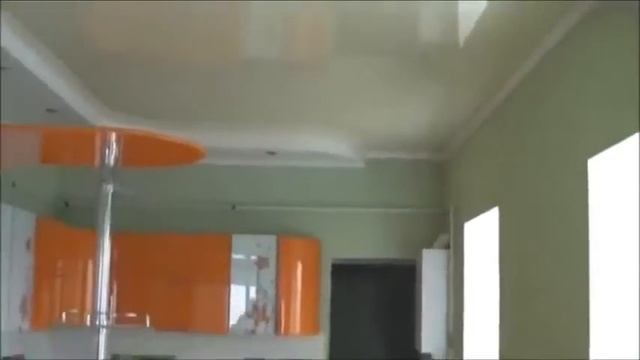 Глянцевый Двухуровневый натяжной потолок на Кухне смотреть онлайн
