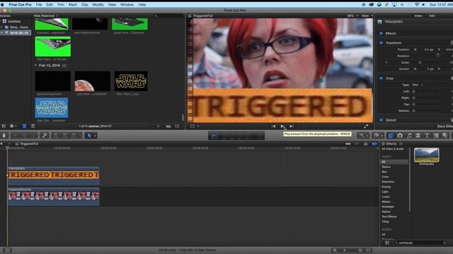 Final Cut Pro X Tutorial: Triggered Effect смотреть онлайн